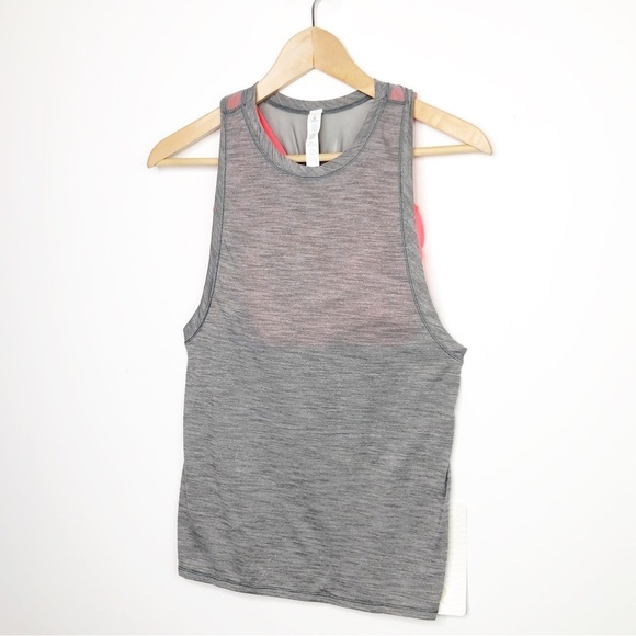 LULULEMON Gray/orange workout circuit tank top - Picture 5 of 10